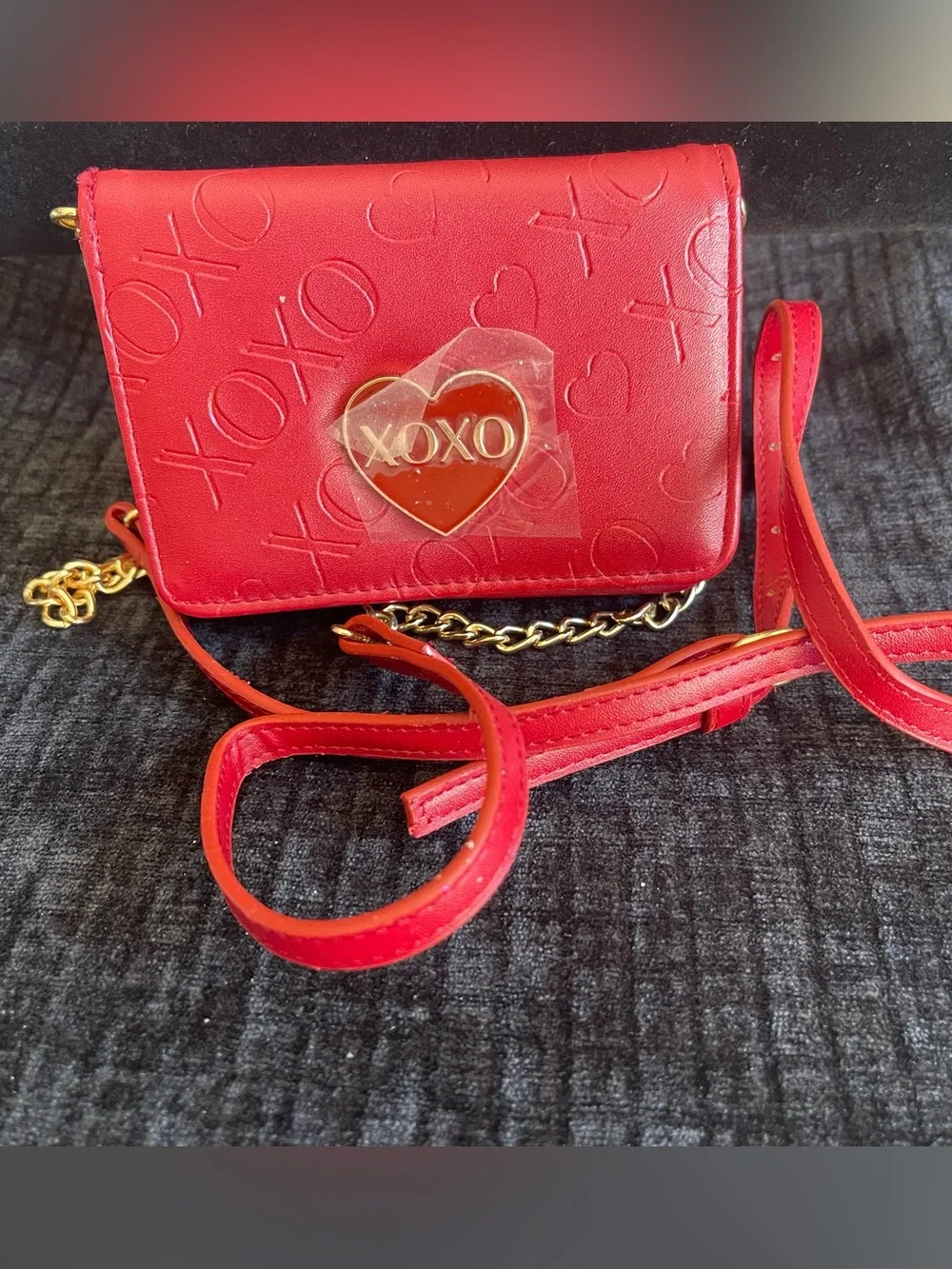 XOXO Red Heart-Accent Crossbody Bag